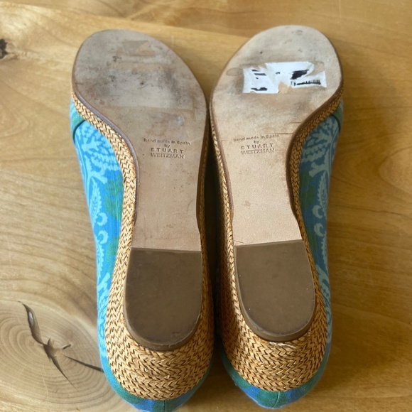 STUART WEITZMAN THEODORA & CALLUM SANDAL 9 ESPADRILLE WEDGE OPEN TOE COASTAL - Picture 11 of 12